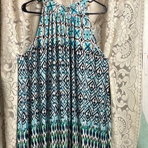 Madison Tara Blue, teal and green Patterned Women's dress.